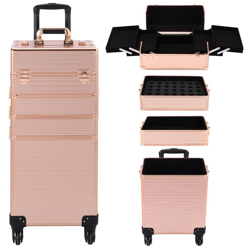 Rosegold makeup case trolley - makeup,
