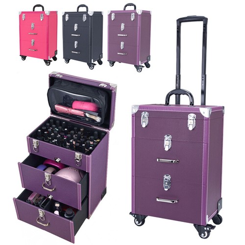 Makeup trolley case wheels - on,