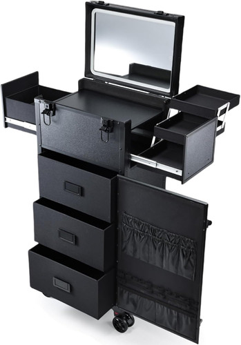 Rolling makeup case - case, with