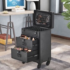 Black Makeup Trolley Case on