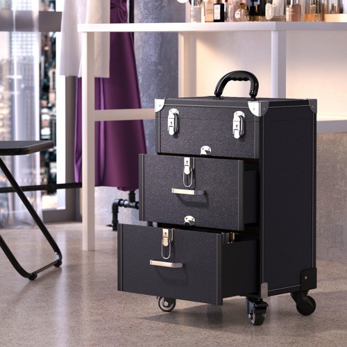 Makeup trolley case wheels - case, on